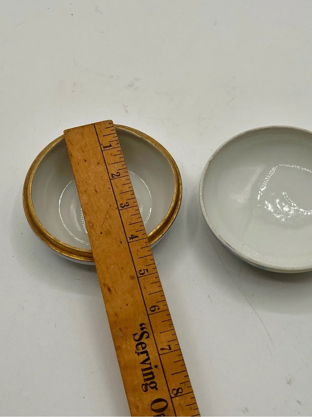 Limoges White Porcelain Box with Blue Floral Band and Gold Trim